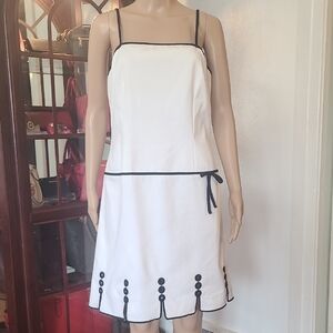 Elegant White Dress with Black Accents